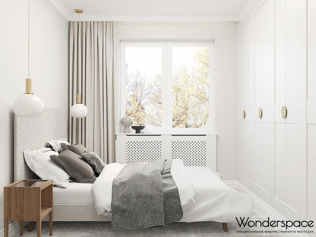 Łóżko tapicerowane w naturalnym kolorze 7