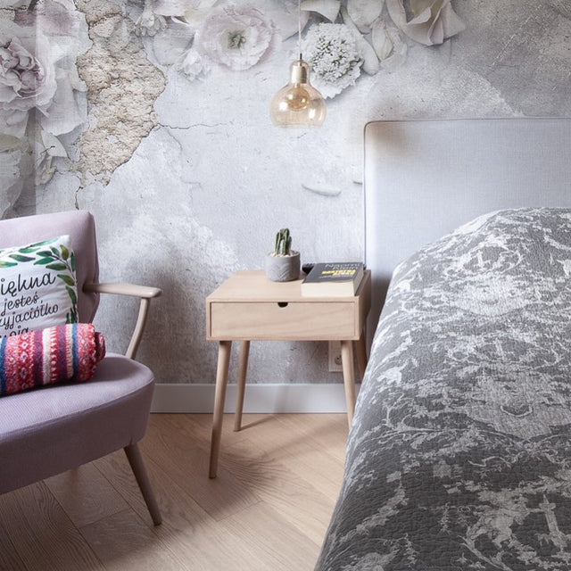 Łóżko tapicerowane w naturalnym kolorze 5