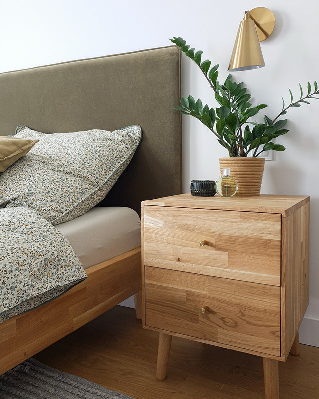 Stolik dębowy z szufladami na przybory Cube No 2 6