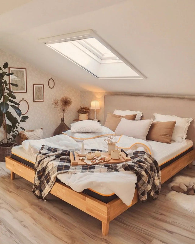 Łóżko Slim berke dębowe drewniane do sypialni minimalistycznej lub boho 4