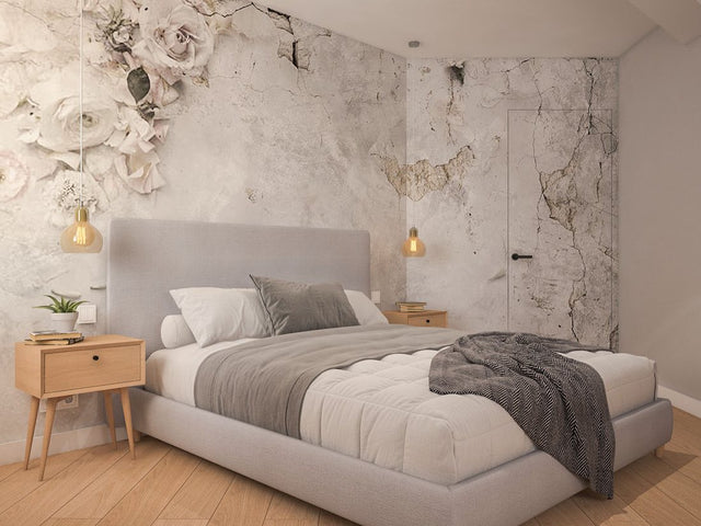 Łóżko tapicerowane w naturalnym kolorze 3