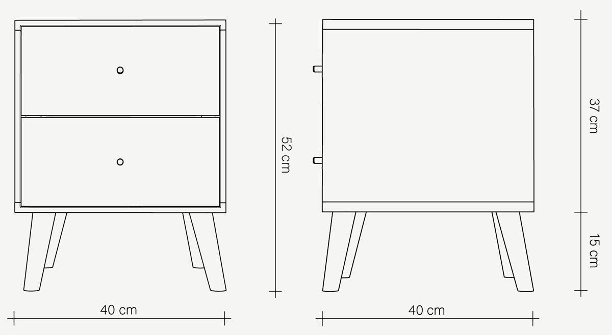 stolik nocny szafka nocna z szufladami z pojemnymi szufladami - wymiary