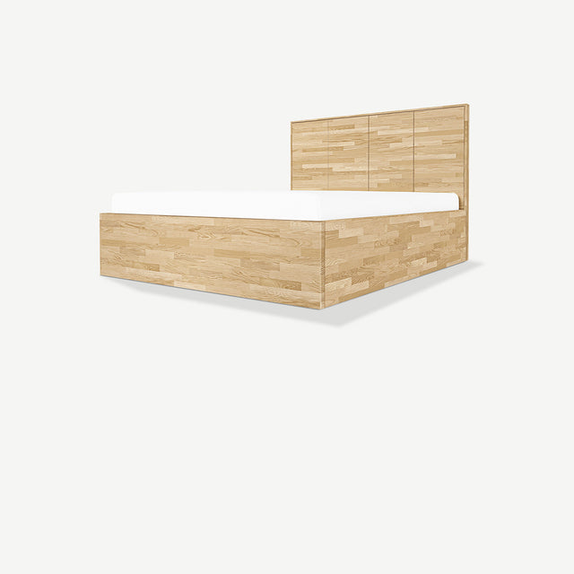 Łóżko dębowe z pojemnikiem koku na zamówienie na wymiar