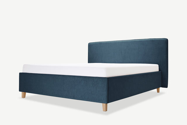 Model 3D łóżka tapicerowanego z pojemnikiem Slim granatowy 9