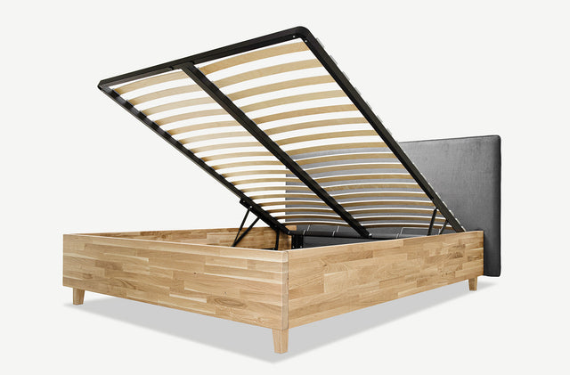 Model 3D łóżka dębowego z pojemnikiem Slim 2