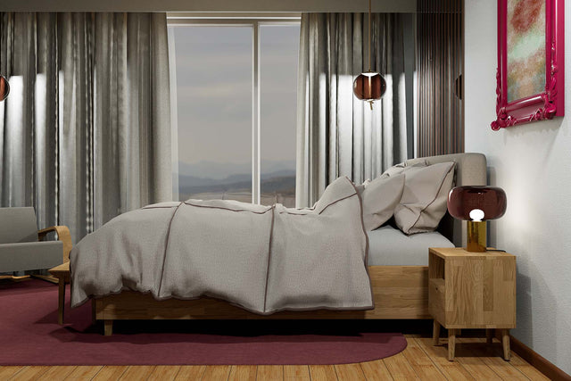 lozko more wood z pojemnikiem plecionka dąb naturalny