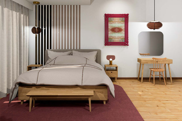 lozko more wood z pojemnikiem plecionka dąb naturalny