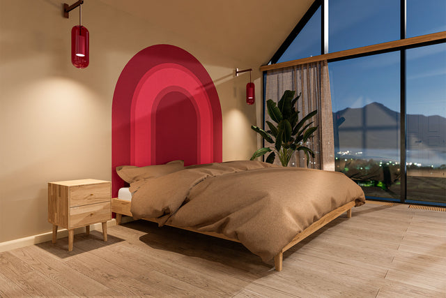 Model 3D łóżka dębowego Flat 4