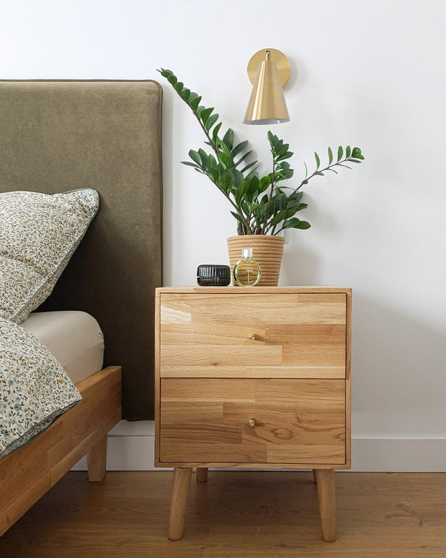 Łóżko Slim berke dębowe drewniane do sypialni minimalistycznej 5