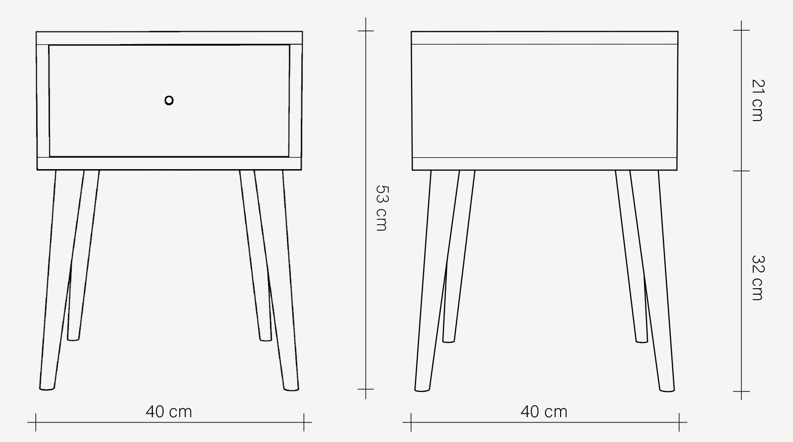 stolik nocny szafka nocna z szufladą - wymiary