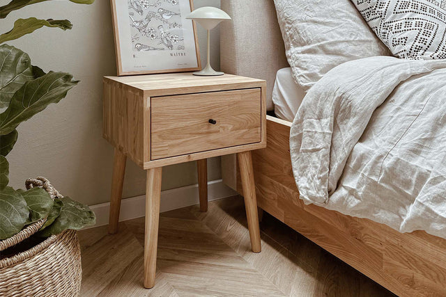 Naby No. 1 drewniana szafka nocna z szufladą 2