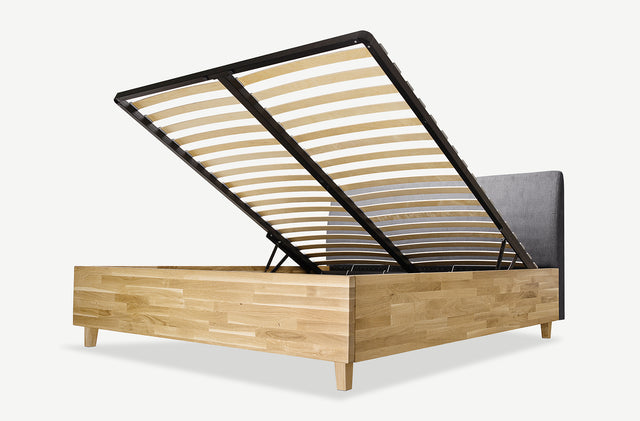 Model 3D łóżka dębowego z pojemnikiem Con