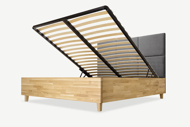 Model 3D łóżka dębowego z pojemnikiem Piko 2