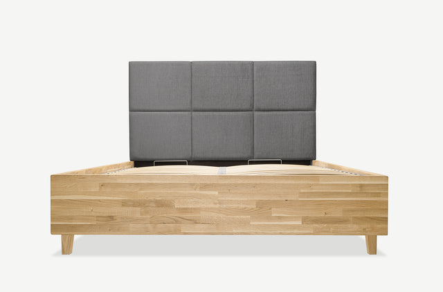 Model 3D łóżka dębowego z pojemnikiem Piko 3