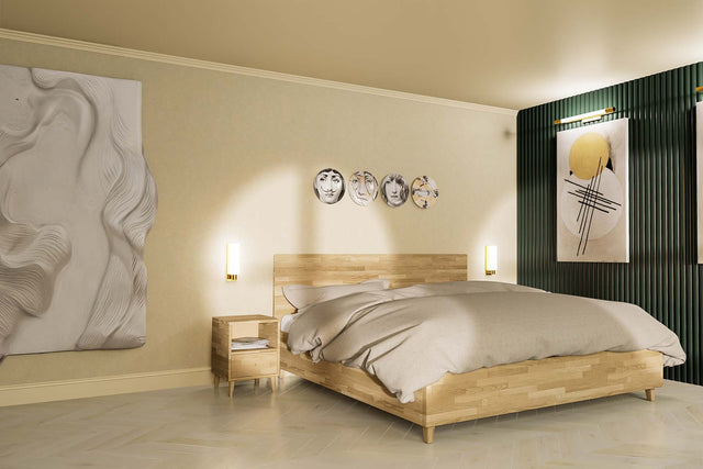 Łóżko dębowe z pojemnikiem OL.WOOD 5