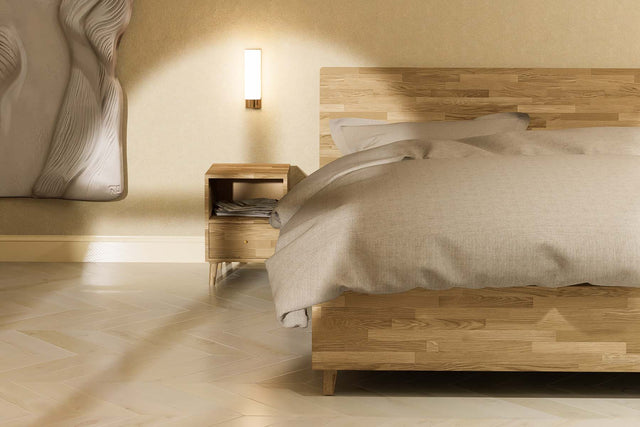 Łóżko dębowe z pojemnikiem OL.WOOD 8